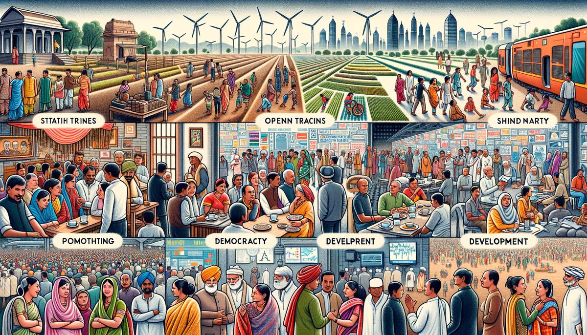 Image of India's diverse socio-political landscape, showcasing democracy, diversity, and development